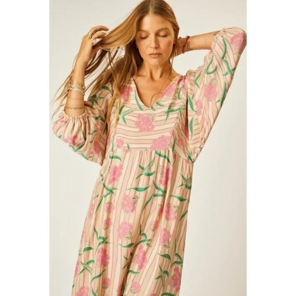 Natalie Martin Alice Silk Maxi Dress Small